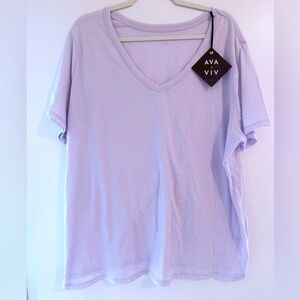 Target Ava & Viv Women's Light Purple V-Neck Tee